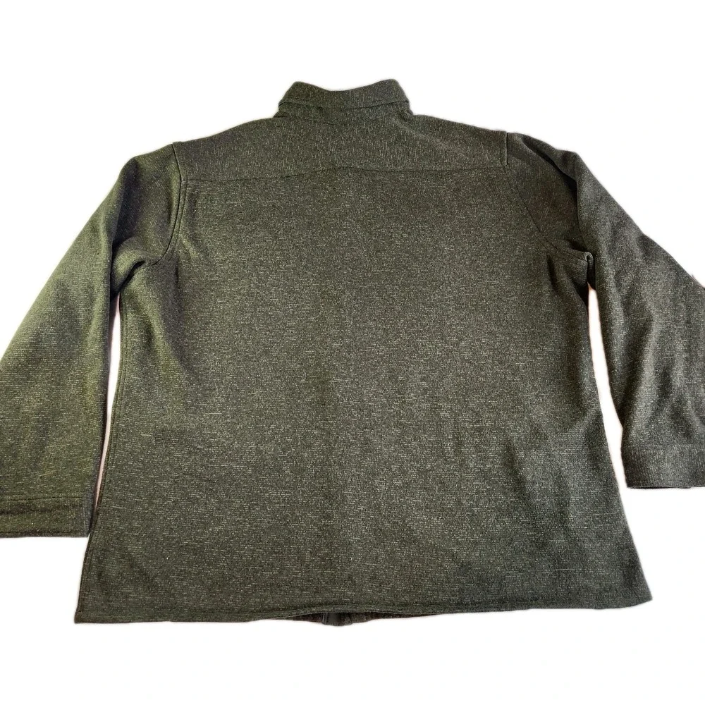 EDDIE BAUER Fleece Shacket Shirt Jacket Mens XXL Green Soft Button Up Pockets